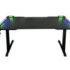 BIROU GAMING Spacer, dimensiuni 1400 x 600 x 18 mm, blat MDF invelit in fibra de carbon, suport casti, suport cana/pahar, picioare reglabile manual, RGB, telecomanda wireless 46501472 