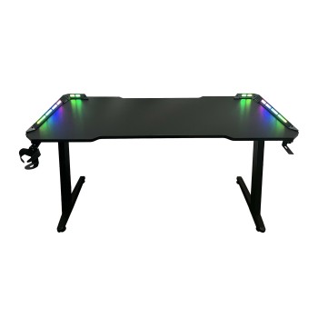 BIROU GAMING Spacer, dimensiuni 1400 x 600 x 18 mm, blat MDF invelit in fibra de carbon, suport casti, suport cana/pahar, picioare reglabile manual, RGB, telecomanda wireless 46501472 