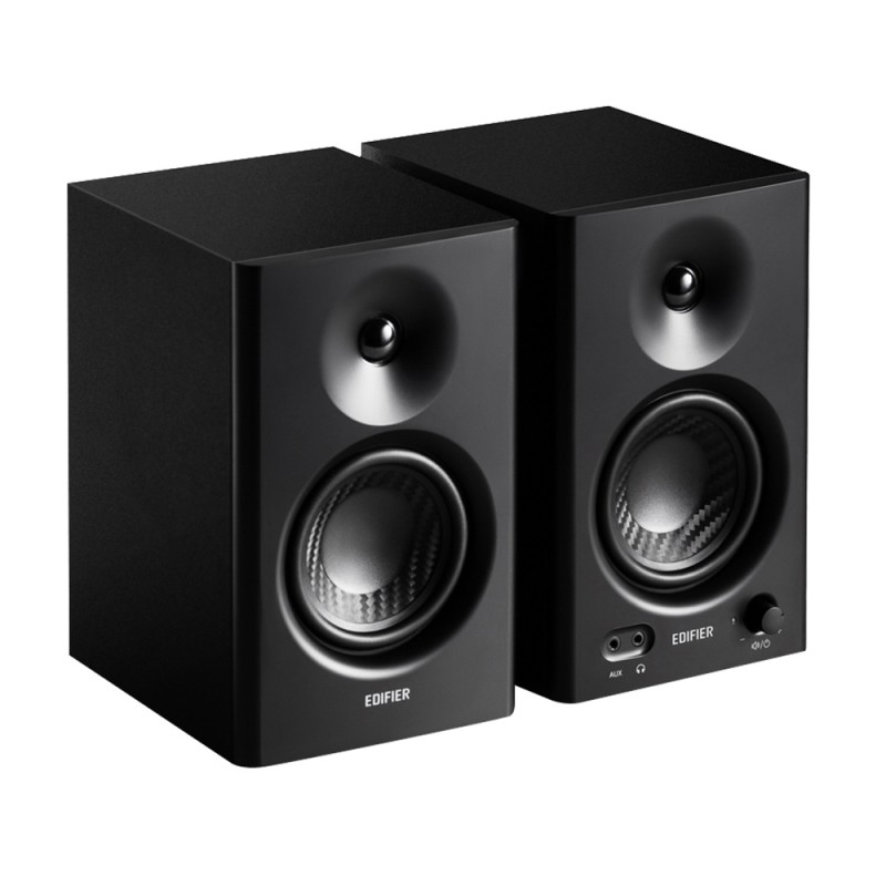BOXE EDIFIER 2.0, RMS:  42W (2 x 21W), studio monitor, volum, bass, treble, intrare jack 6.35 TRS balanced, RCA, iesire casti, black, 