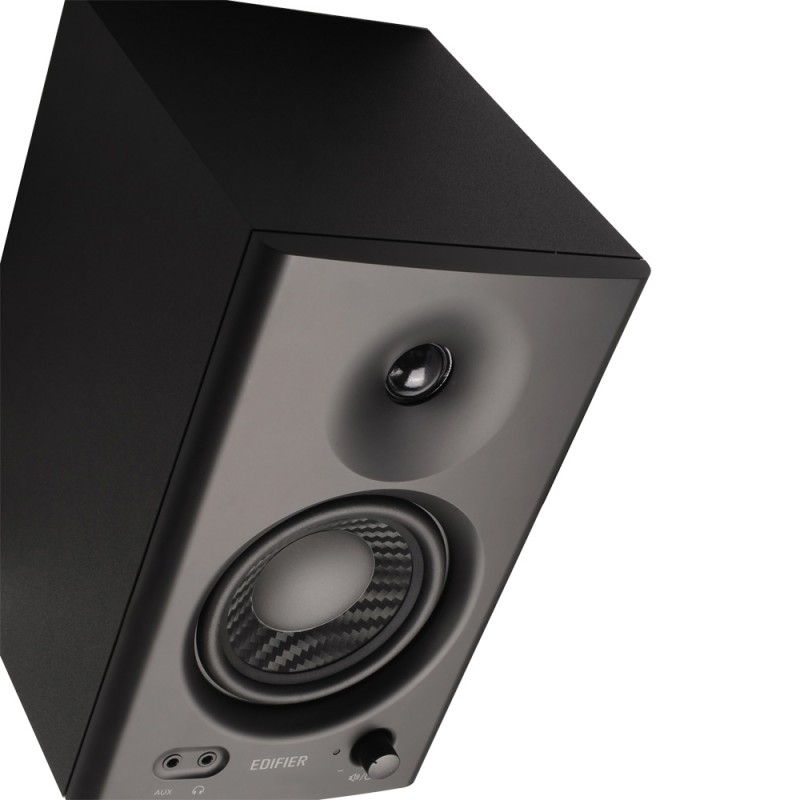BOXE EDIFIER 2.0, RMS:  42W (2 x 21W), studio monitor, volum, bass, treble, intrare jack 6.35 TRS balanced, RCA, iesire casti, black, 