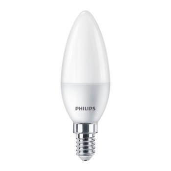 BEC LED Philips, soclu E14, putere 5W, forma lumanare, lumina alb calda, alimentare 220 - 240 V, 