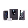 BOXE SPACER Gaming 2.1, RMS: 14W (2 x 3W + 8W), bluetooth, telecomanda wireless, control volum, bass, subwoofer lemn MDF, 220V alimentare, 3 x LED, USB/SD/AUX/radio FM, black, 