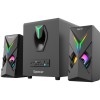 BOXE SPACER Gaming 2.1, RMS: 14W (2 x 3W + 8W), bluetooth, telecomanda wireless, control volum, bass, subwoofer lemn MDF, 220V alimentare, 3 x LED, USB/SD/AUX/radio FM, black, 