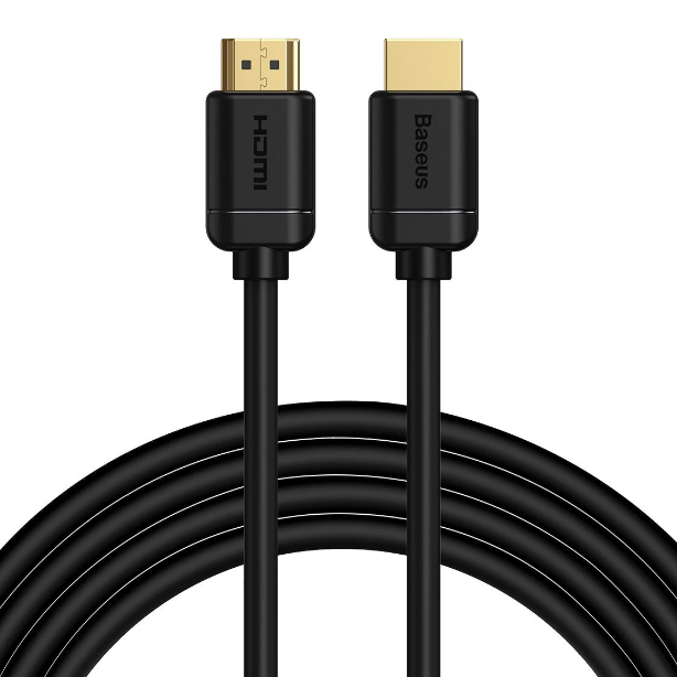CABLU video Baseus HD Series, HDMI (T) la HDMI (T), rezolutie maxima 4K UHD (3840 x 2160) la 60 Hz, conectori auriti, 3m, negru 