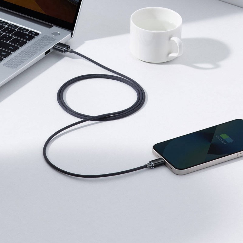 CABLU alimentare si date Baseus Crystal Shine, Fast Charging Data Cable pt. smartphone, USB la Lightning Iphone 2.4A, 1.2m, negru 