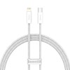 CABLU alimentare si date Baseus Dynamic, Fast Charging Data Cable pt. smartphone, USB Type-C la Lightning Iphone PD 20W, braided, 1m, alb 