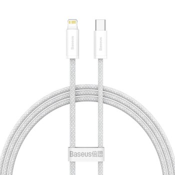 CABLU alimentare si date Baseus Dynamic, Fast Charging Data Cable pt. smartphone, USB Type-C la Lightning Iphone PD 20W, braided, 1m, alb 