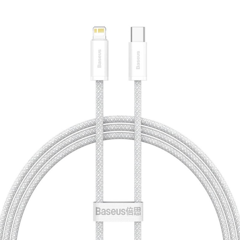 CABLU alimentare si date Baseus Dynamic, Fast Charging Data Cable pt. smartphone, USB Type-C la Lightning Iphone PD 20W, braided, 1m, alb 