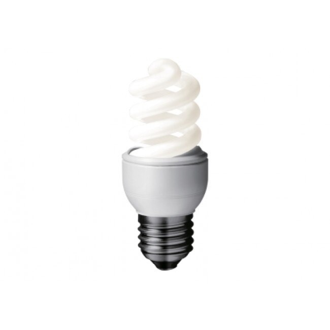 BEC fluorescent Panasonic, soclu E27, putere 8W, forma spirala, lumina alb rece, alimentare 220 - 240 V, 