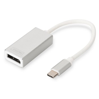 DIGITUS USB Type C 4K DP Adapter Aluminium Housing 20cm cable length Chipset VL100 