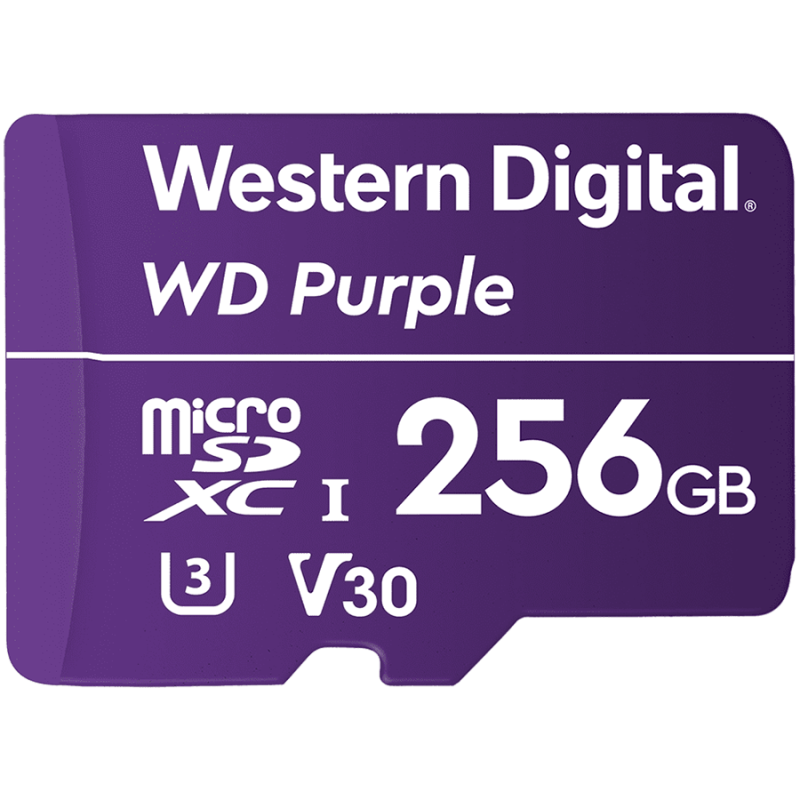 WD Purple 256GB Surveillance microSD XC Class - 10 UHS 1, 