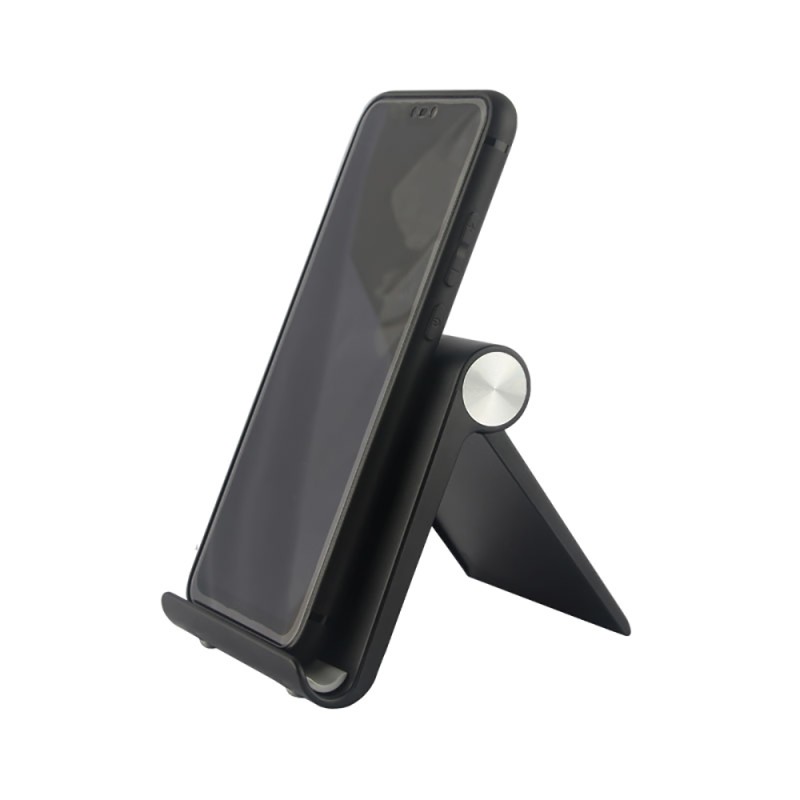 SUPORT telefon SPACER, pliabil, fixare pe birou, universal cu unghi ajustabil, dimensiuni 90 x 70 x 12mm, negru, 