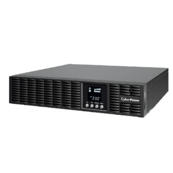 UPS CYBER POWER Online dubla conversie cu sin. pura, cu management, Rack 2U, LCD, 2000VA/1800W, 8x IEC, baterie 4x 12V/9Ah, incarcare pana la 4h, USB, 2x RJ45, RS232, slot SNMP, APFC, LCD col, EPO, tehn. GreenP, 