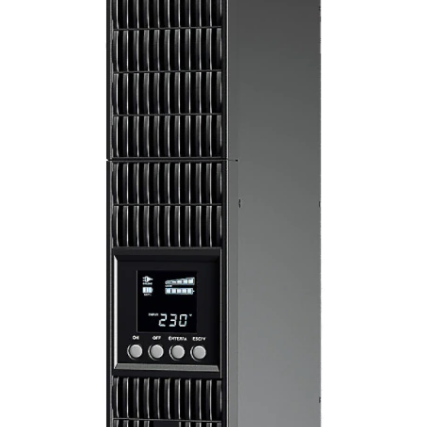 UPS CYBER POWER Online dubla conversie cu sin. pura, cu management, Rack 2U, LCD, 2000VA/1800W, 8x IEC, baterie 4x 12V/9Ah, incarcare pana la 4h, USB, 2x RJ45, RS232, slot SNMP, APFC, LCD col, EPO, tehn. GreenP, 