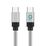 CABLU alimentare si date SPACER, pt. smartphone, USB Type-C (T) la USB Type-C(T), braided, ambalaj punga, 1m, silver 