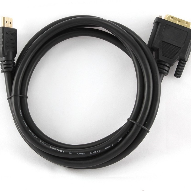 CABLU video GEMBIRD, adaptor HDMI (T) la DVI-D SL (T), 1.8m, conectori auriti, negru, 