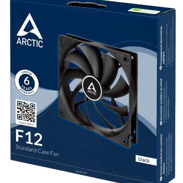 VENTILATOR ARCTIC PC, F12 , 120x120x25mm, low noise FD bearing, Black, 