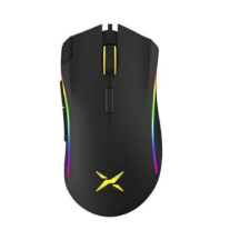 MOUSE DELUX, gaming, cu fir, USB, optic, 4000 dpi, butoane/scroll 7/1, RGB light, cablu braided, negru, 