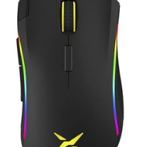 MOUSE DELUX, gaming, cu fir, USB, optic, 4000 dpi, butoane/scroll 7/1, RGB light, cablu braided, negru, 