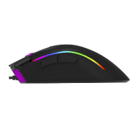 MOUSE DELUX, gaming, cu fir, USB, optic, 4000 dpi, butoane/scroll 7/1, RGB light, cablu braided, negru, 