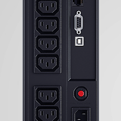 UPS CYBER POWER Line Int. cu sin. simulata, cu management, Tower, LCD,  700VA/390W, AVR, 6x IEC, baterie 1x 12V/7Ah, incarcare pana la 8h, USB, 2x RJ45, RS232, tehn. GreenPower, 