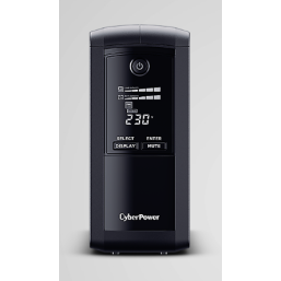UPS CYBER POWER Line Int. cu sin. simulata, cu management, Tower, LCD,  700VA/390W, AVR, 6x IEC, baterie 1x 12V/7Ah, incarcare pana la 8h, USB, 2x RJ45, RS232, tehn. GreenPower, 