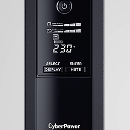 UPS CYBER POWER Line Int. cu sin. simulata, cu management, Tower, LCD,  700VA/390W, AVR, 6x IEC, baterie 1x 12V/7Ah, incarcare pana la 8h, USB, 2x RJ45, RS232, tehn. GreenPower, 