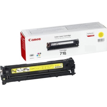 Toner Original Canon Yellow, CRG-718Y, pentru LBP-7200|LBP-7210|LBP-7660|LBP-7680|MF-8330|MF-8340|MF-8350|MF-8360|MF-8380|MF-8540|MF-8550|MF-8580|MF-724|MF-728|MF-729, 2.9K, (timbru verde 1.2 lei) , 