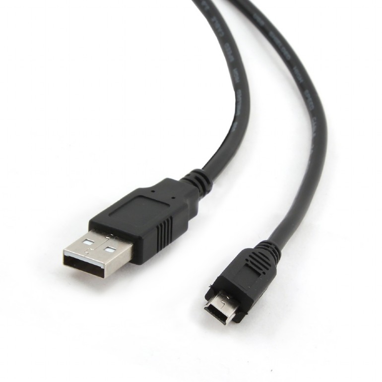 CABLU alimentare si date GEMBIRD, pt. smartphone, USB 2.0 (T) la Mini-USB 2.0 (T), 1.8m, conectori auriti, negru, 