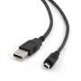 CABLU alimentare si date GEMBIRD, pt. smartphone, USB 2.0 (T) la Mini-USB 2.0 (T), 1.8m, conectori auriti, negru, 