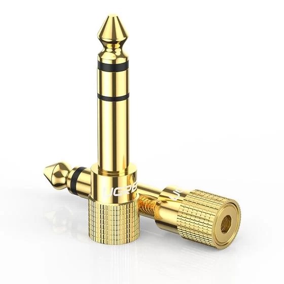 ADAPTOR audio Ugreen, 6.3 mm jack (T) la 3.5 mm (M), aurit 