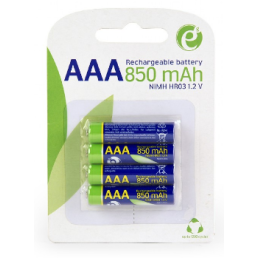 ACUMULATOR GEMBIRD AAA (R3), 1.2V NiMH  850mAh, 4 buc., 