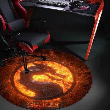 Covor pentru scaun gaming SPACER, protectie parchet, cauciuc si material textil, 1200 x 3mm, rotund, DRAGON 46501474 