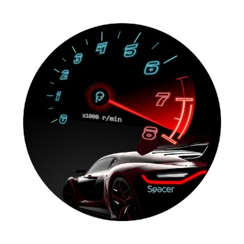 Covor pentru scaun gaming SPACER, protectie parchet, cauciuc si material textil, 1200 x 3mm, rotund, SPEED 46501475 