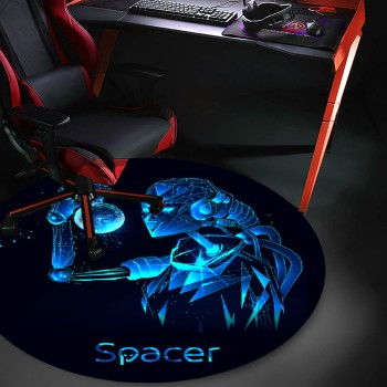 Covor pentru scaun gaming SPACER, protectie parchet, cauciuc si material textil, 1200 x 3mm, rotund, CYBORG 46501473 