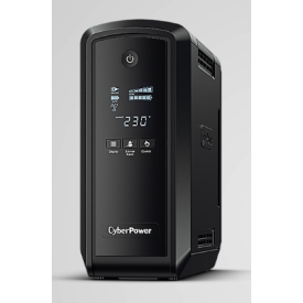 UPS CYBER POWER Line Int. cu sin. pura, cu management, Tower, LCD,  900VA/540W, AVR, 6x Schuko, baterie 1x 12V/9Ah, incarcare pana la 8h, USB, 2x RJ45, APFC, tehn. GreenPower, 