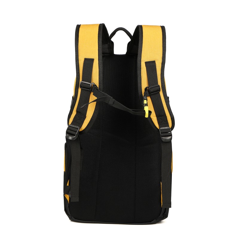 RUCSAC IGGY, 1 compartiment principal, 1 buzunar frontal, 4 buzunare laterale, nylon, 50x31x24.5cm, galben, 