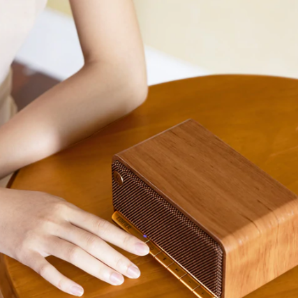 BOXE EDIFIER portabile bluetooth, RMS: 20W (10W+10W), BT 5.0, AUX, microSD, USB, built-in Li-ion pana la 10h (2600mAh),retro design (vintage radio 1960s),MDF,brown, 
