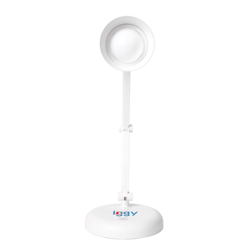 LAMPA BIROU LED Iggy,100 lumen,3 trepte intens lum,buton tactil on/off,mat ABS,conec: cablu USB inclus/3 baterii AA (neincluse),durata viata bec LED 50000h,alb 