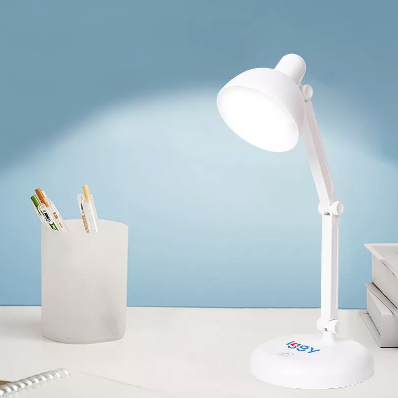LAMPA BIROU LED Iggy,100 lumen,3 trepte intens lum,buton tactil on/off,mat ABS,conec: cablu USB inclus/3 baterii AA (neincluse),durata viata bec LED 50000h,alb 
