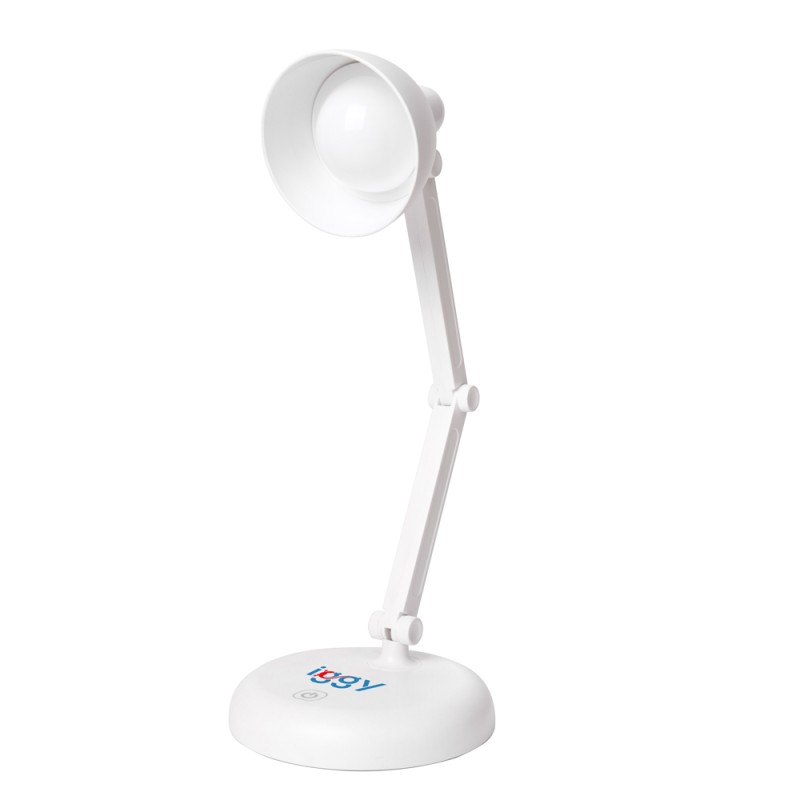 LAMPA BIROU LED Iggy,100 lumen,3 trepte intens lum,buton tactil on/off,mat ABS,conec: cablu USB inclus/3 baterii AA (neincluse),durata viata bec LED 50000h,alb 