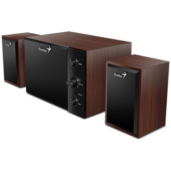 BOXE GENIUS 2.1, RMS: 15W (2 x 3.5W + 1 x 8W), cherry wood, 
