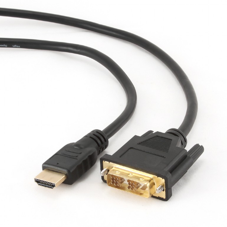CABLU video GEMBIRD, adaptor HDMI (T) la DVI-D SL (T), 4.5m, conectori auriti, negru, 