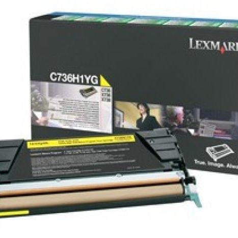 Toner Original Lexmark Yellow, C736H1YG, pentru C736|X736|X738, 1K, (timbru verde 1.2 lei) , 