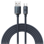 CABLU alimentare si date Baseus Crystal Shine, Fast Charging Data Cable pt. smartphone, USB la USB Type-C 100W, 1.2m, braided, negru 