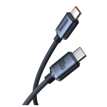 CABLU alimentare si date Baseus Crystal Shine, Fast Charging Data Cable pt. smartphone, USB Type-C la USB Type-C 100W, 1.2m, braided, negru 