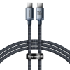 CABLU alimentare si date Baseus Crystal Shine, Fast Charging Data Cable pt. smartphone, USB Type-C la USB Type-C 100W, 1.2m, braided, negru 