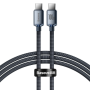 CABLU alimentare si date Baseus Crystal Shine, Fast Charging Data Cable pt. smartphone, USB Type-C la USB Type-C 100W, 2m, braided, negru 