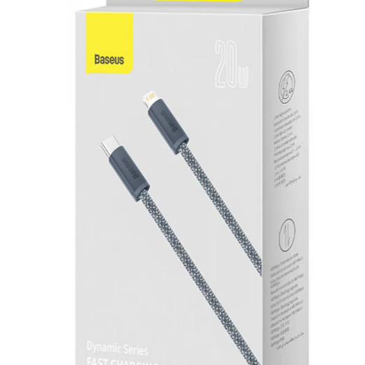 CABLU alimentare si date Baseus Dynamic Series, Fast Charging Data Cable pt. smartphone, USB Type-C la Lightning Iphone 20W, 1m, braided, gri 