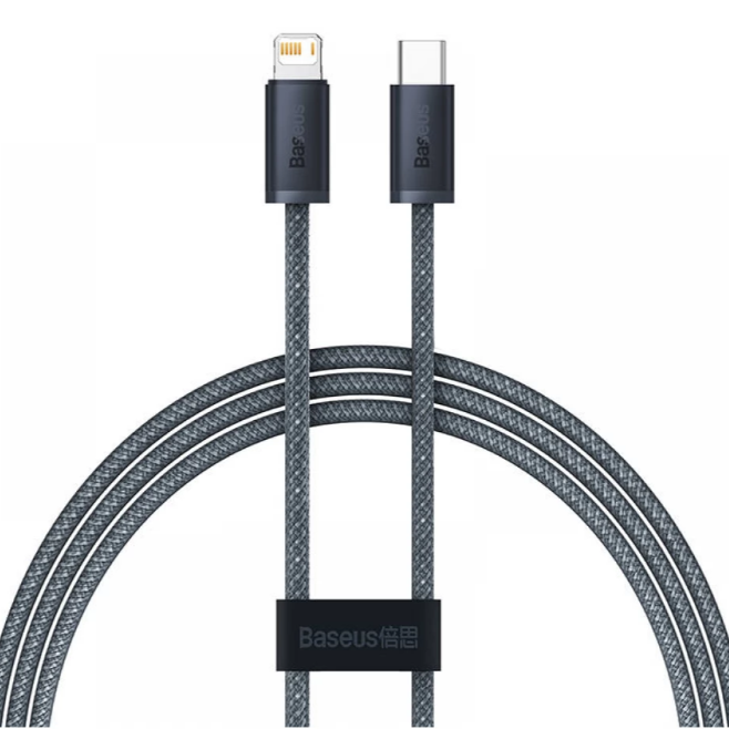 CABLU alimentare si date Baseus Dynamic Series, Fast Charging Data Cable pt. smartphone, USB Type-C la Lightning Iphone 20W, 1m, braided, gri 
